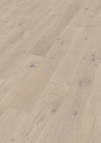 Landhausdiele Eiche XL Schlossdiele astig, handgehobelt, weiß geölt 3,43m²/Paket